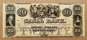 *BEAUTIFUL* $20 1800'S "CANAL BANK" NEW ORLEANS, LOUISIANA CHOICE UNCIRCULATED - Bild 1 von 2