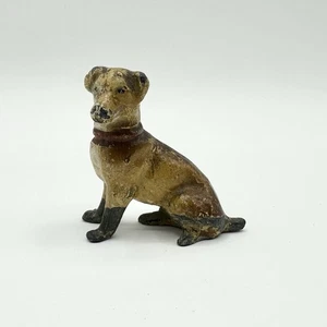 Vintage altes Gusseisen? Hundefigur Metall bemalt - Bild 1 von 10