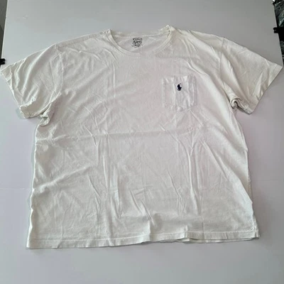 Polo Ralph Lauren Men’s White Crewneck Pocket Tee XL – Classic Fit, 100% Cotton - Image 1 of 4