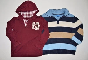 Paket mit 2 Jungen Gr. 5 GREENDOG Oberteilen Langarm Hoodie Strick Streifen 1/4-Reißverschluss Pullover - Bild 1 von 4