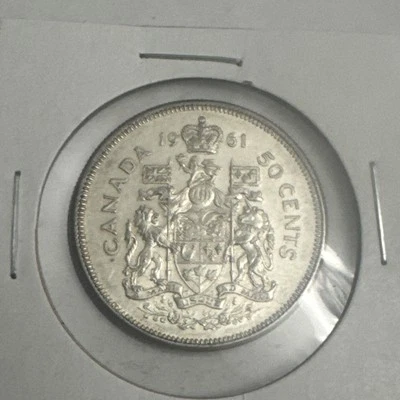 1961 Canada 50 Cents – Elizabeth II Coat of Arms Half Dollar - Image 1 of 2