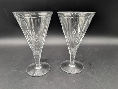 Pair Fostoria USA Baroque Water Goblets Stem Glass Crystal 6 3/4" Trumpet Shape - Image 1 of 4