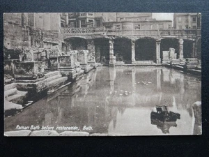 Somerset BATH Roman Baths BEFORE RESTORATION c1920s Postcard - Picture 1 of 2