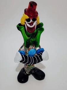 Vintage 1970's MURANO Clown with Red Hat & Accordion - 8.5 inches - Italy - Picture 1 of 14