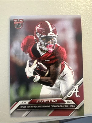Tarjeta de fútbol americano Ryan Williams - 2024 Bowman U Now #19 radiocontrol novato - Alabama Foto 1 de 2