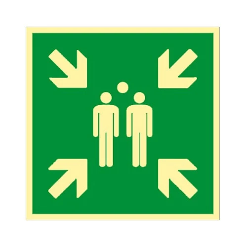 G|S|P Sammelstelle Kunststoff nachleuchtend 400 x 400 mm ISO Sammelpunkt Sammelplatz