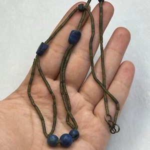 Unique Ancient Roman Style Rare Jade And Lapis Lazuli stone necklace - Picture 1 of 11