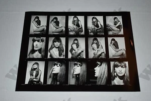 Curvy Woman Busty Female Model contact sheet Vtg Proof Photograph D17 - Picture 1 of 2