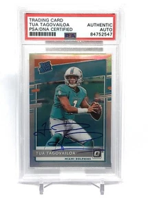 2020 Optic Holo Silver Prizm Tua Tagovailoa RC su scheda auto PSA/DNA autentico - Foto 1 di 2