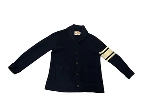 Cardigan maglione Birdwell Beach Britches collo sciallato blu navy taglia S pescatore preppy - Foto 1 di 8