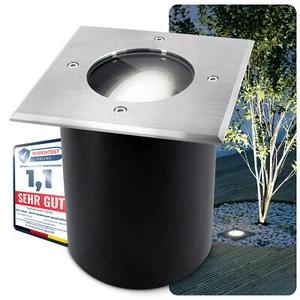 LED Bodeneinbaustrahler JUAVI schwenbar IP67 quadratisch inkl. LED GU10 3W neutr - Bild 1 von 9