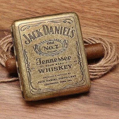 Cigarette Case Box Retro Metal King Size Double Sided Open Vintage Pocket Golden - Image 1 of 4