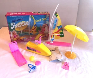Vintage 1989 Mattel Barbie Wet n Wild Surf Set 7427 Beach Play Set Complete - Picture 1 of 10