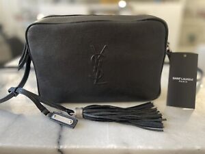 Authentic Saint Laurent Lou Camera Bag Leather Small Black Crossbody
