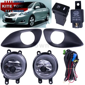 One Set Fog Light Lamps+Covers+Switch+Wiring For Toyota Yaris Sedan 1.5L 2007-12 - Picture 1 of 7