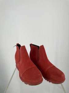 Sorel Womens Boots Evie Size 7.5 Orange Waterproof Suede Ankle Zip Booties NWOB - Picture 1 of 5