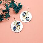 Swiss Blue Topaz Jewelry Silver Gift For Bridesmaid Drop/Dangle Earrings 1.77"