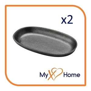 9" x 5" Oval Cast Iron Steak Plate / Skillet (2 Skillets) by MyXOHome - Picture 1 of 7