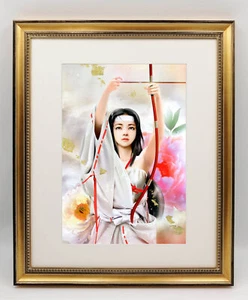 Ato Fujihara - Ichirin no Kimi - Eine Kyudo Frau mit floraler Anmut mit Blattgold - Bild 1 von 3