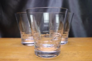 Cut Facet Crystal 3 Double Old Fashioned GlassTumblers Crate & Barrel Zavier ? - Picture 1 of 4