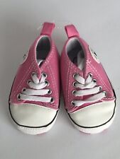 New Pink Baby Girl Lace Up Lightweight Fabric Sneakers size 1 Comfortable Shoes