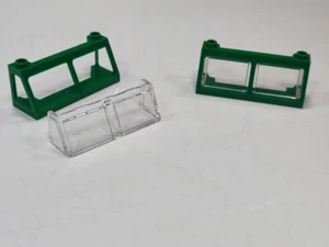 Lego 2 Stück Eisenbahn Fenster 2x6x2 Front grün mit Glas 13760 13756 NEU - Bild 1 von 1