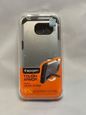 Funda Samsung Galaxy S6 Edge Tough Armor de Spigen Gunmetal Kickstand característica nueva en caja Foto 1 de 4