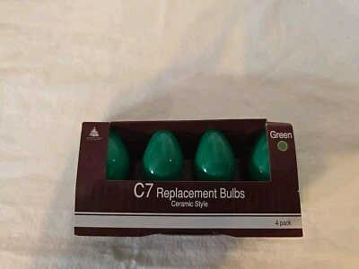 (4) NEW C7 Replacement Candelabra Light Bulbs 5w 120v GREEN Holidays Christmas - Image 1 of 4