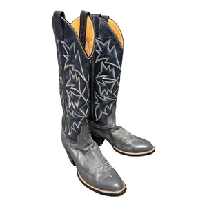 Laramie Women's Vintage Western Boots - Handmade Leather Cowgirl Shoes - Size 6 - Picture 1 of 9