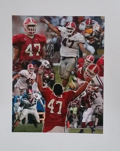David Pollack Georgia Bulldogs Autographed 11x14 Photo Collage 2x SEC DEF POY - Picture 1 of 2