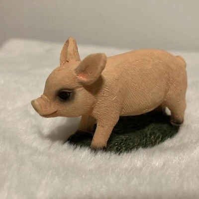 Mini jardín animal de granja 2,5"" cerdo estatua figura para jardín de hadas o gnomos Foto 1 de 4