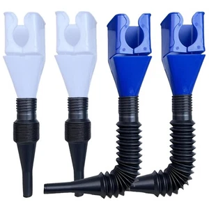 4 Pcs Flexible Oil Draining Tool Snap Funnel Spill Free Plastic Funnel for Car - Picture 1 of 6