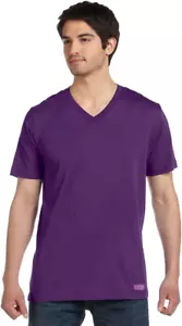 Armani Exchange Men's,Slim Fit Short Sleeve Pima Cotton V-Neck Shirt,Purple, XXL - Picture 1 of 4
