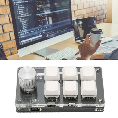 6 Schlüssel Mini Keypad Mit Knob Blue Switch Wired USB Wireless Dual - Bild 1 von 4