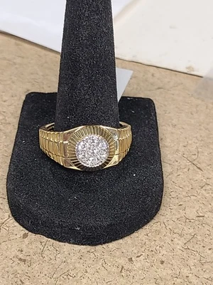 Lujoso anillo para hombre LG Diamond G SI 0,48 ctw en oro amarillo de 14 K más de 925 talla 12 Foto 1 de 2