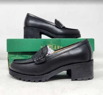 Nuevo Mujer 6.5 Eastland Newbury Negro Bloque Tacón Penny Mocasines Foto 1 de 4