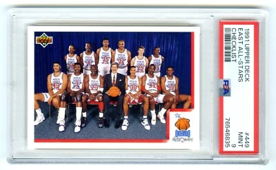 MICHAEL JORDAN~1991 UPPER DECK NBA EAST ALL-STARS CHECKLIST PSA-9 MINT CARD #449 - Image 1 of 2
