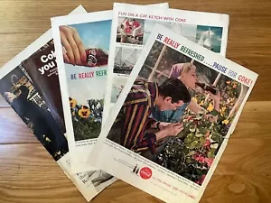 6 Original Vintage Coca Cola Magazin Anzeigen 1950er, 60er 11x14 - Bild 1 von 7