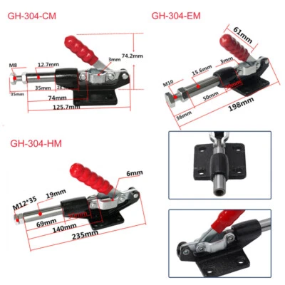 Pull Push Toggle Clamp Quick Release 227/386/680kg Holding 32/42/60mm Stroke AU - image 1 of 4