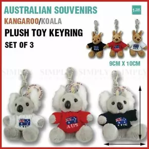 Australian Souvenirs Keyring Kangaroo Koala Plush Toy chain Handbag Aussie Gift - Picture 1 of 16