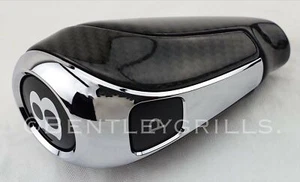 Bentley Shifter GT GTC Bentayga Shift Knob Full Genuine Carbon Fiber / Chrome - Picture 1 of 7