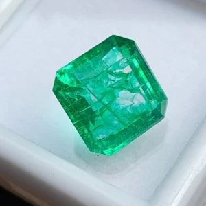 Natural Colombian Emerald 10.70 Ct Loose Gemstone CERTIFIED Square Cut JM028 - Picture 1 of 12