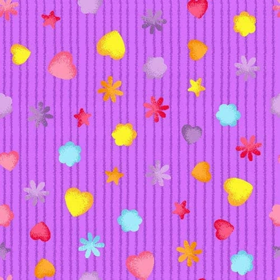 Doodads Confetti Stripe Purple 100% Cotton Fabric by The Yard - Image 1 of 1