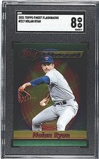 2021 Topps Finest Nolan Ryan Texas Rangers Flashbacks #217 🚀😳💥 SGC Graded 8 
