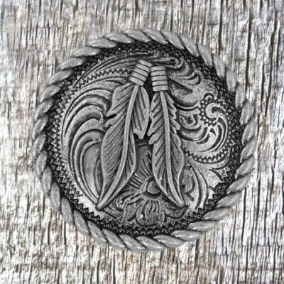 Borde de cuerda redondo pluma níquel antiguo 1-1/2 pulgada Concho CON300-B-AN Foto 1 de 2