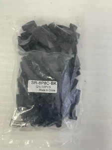 *NUEVAS* RJ45 Botas de alivio de tensión negras (50 piezas por bolsa) SR-8P8C-BK + 30 en total 80 - Imagen 1 de 2