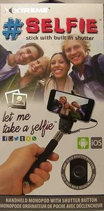 Xtreme Selfie Stick con botón de obturador incorporado (Negro) NUEVO - Imagen 1 de 4