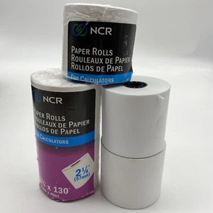 NCR Calculator Paper Rolls Lot of 5 Rolls 2 1/4" x 130' 3 New 2 Partial - Picture 1 of 9