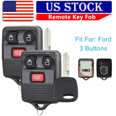 2 para 1998 1999 2000 2001 2002 2003 Ford F150 F250 F350 F450 controle remoto carro fob + chave - Imagem 1 de 4