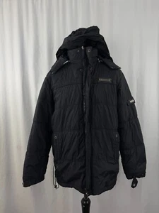 Mens N-Star & Classic Coat Puffer Jacket Hood Black Polyester XL 42 in - Picture 1 of 20